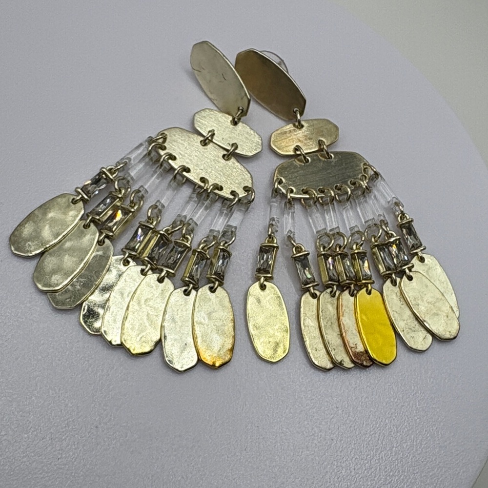 Kendra Scott Nicola 14k plated Gold Chandelier Earrings - Picture 7 of 11